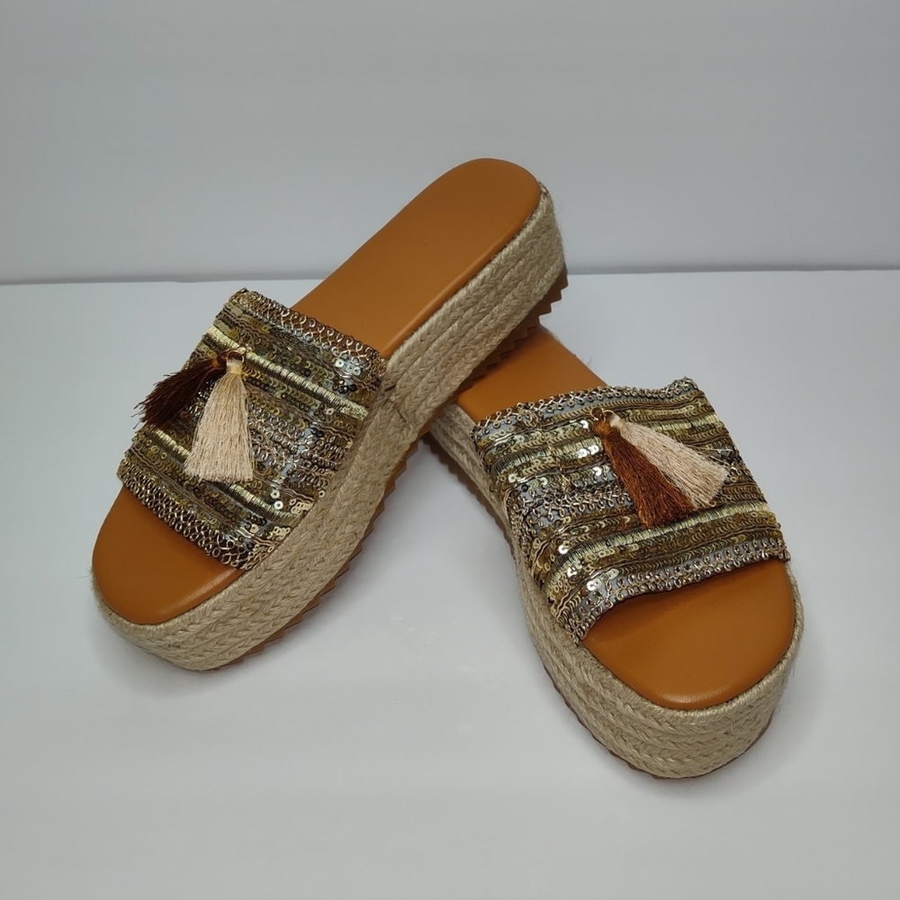 Slip on espadrille platforms